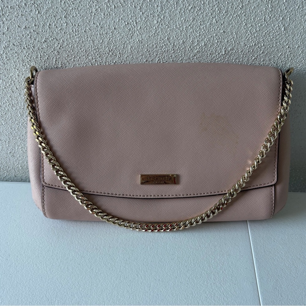 Kate Spade Laurel Way Bag Blush Pink‎ Gold Chain Handle Feminine Leather